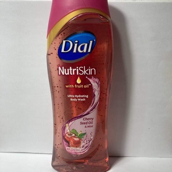 Dial NutriSkin Cherry Seed Oil & Mint Body Wash Fruit Oil DISCONTINUED 4 Bottles - Picture 1 of 13